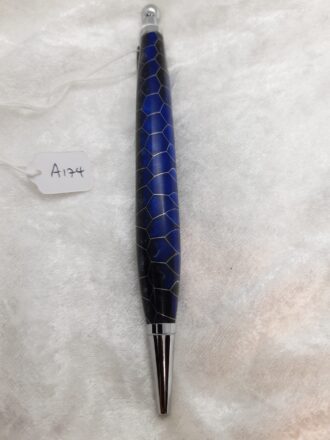 Black & Blue Pearl Resin with inlaid honeycomb mesh A174