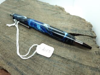 Black Pearl with Swirls of White and Blue Pearl Resin A152