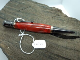 Chunky Red Pearl Resin with hints of Black & Yellow Twist Pen K163