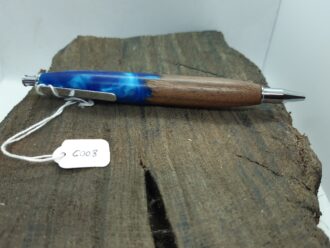 Walnut & Blue Pearl Resin Pen C008