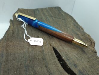 Walnut & Blue Pearl Resin Pen C009