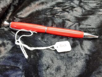 Red Corian Pen with jewelled top B147