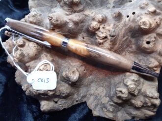 Walnut with Orange Pearl Resin Pen C013