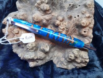 Pine Cone & Resin Pen, in Blue Pearl PC049