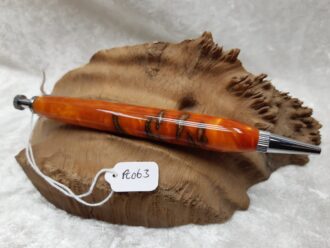 Pine Cone & Resin Pen, in Firey Orange Pearl PC063