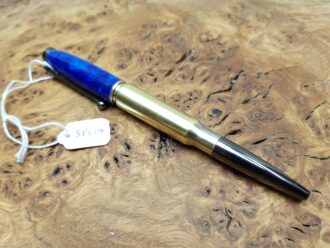 Brass Bullet Case pen with Blue pearl resin SP017