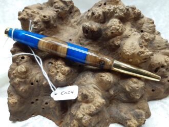 Walnut & Blue Pearl Resin Pen C024