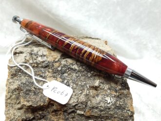 Pine Cone & Resin Pen, in Firey Orange, Red & Purple Pearl PC067