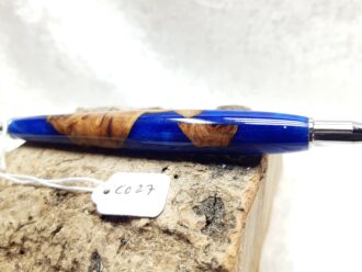 Elm Burl & Blue Pearl Resin Pen C027