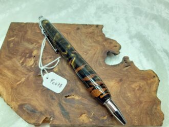 Pine Cone & Resin Pen, in Dark Green Bronze Pearl PC078