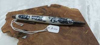 White Pearl Resin with Black swirls A194