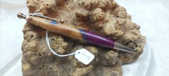 Elm Burl with Purple & Blue Pearl Resin Pen C028