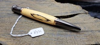Chunky solid Beech Pen with very small spalting K231